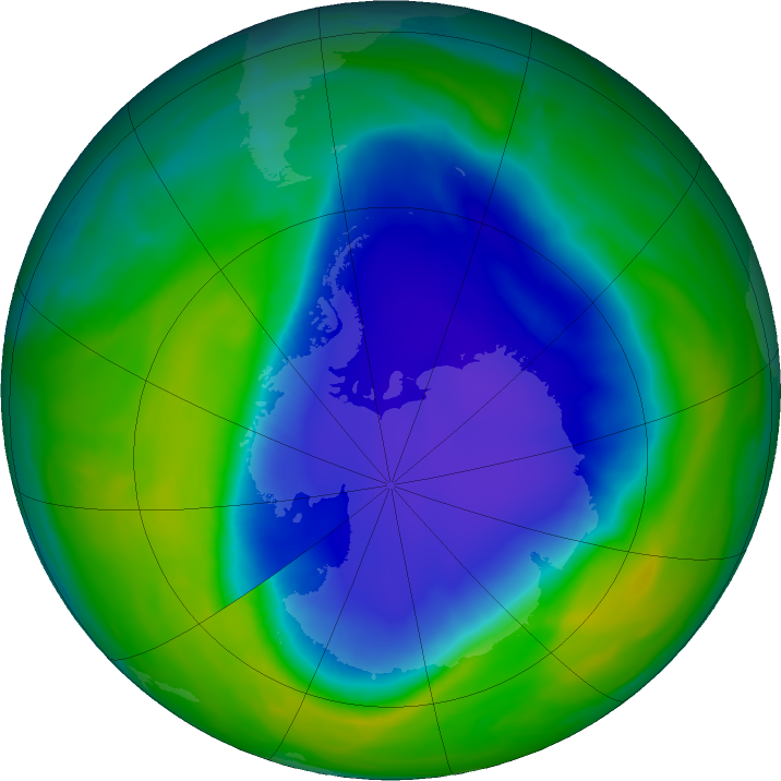 Antarctic ozone map for 18 November 2021